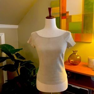 Theory suede off shoulder top